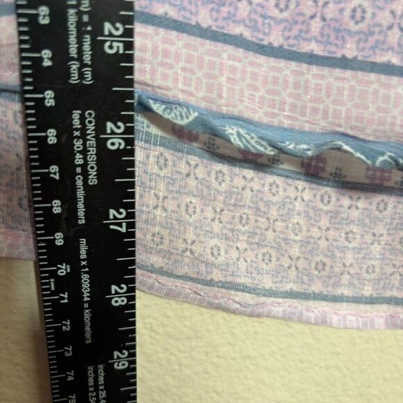 Como Vintage Blouse Women's Large V-Neck Floral Short Sleeve Tie Shirt Top - Picture 5 of 8